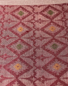Soft and Comfortable Bengal Khesh Cotton with Kantha Stitch embroidery maroon brown multicolored khoiri 