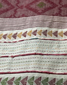 Soft and Comfortable Bengal Khesh Cotton with Kantha Stitch embroidery maroon brown multicolored khoiri 