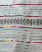 Soft and Comfortable Bengal Khesh Cotton with Kantha Stitch embroidery maroon brown multicolored khoiri 