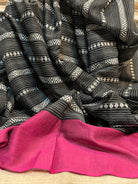 Black Pink yellow cotton handloom saree new collection
