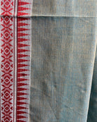 Blue - Red cotton Dhaniakhali handloom saree new collection