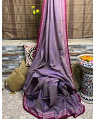 Purple - Red cotton Dhaniakhali handloom saree new collection