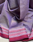 Purple - Red cotton Dhaniakhali handloom saree new collection