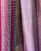 Purple - Red cotton Dhaniakhali handloom saree new collection