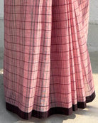 Pink - Black cotton Dhaniakhali handloom saree new collection