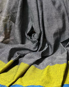 Grey-green -blue soft and comfortable Khadi cotton saree 