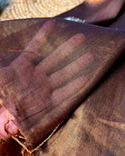 Viral Comfortable tissue saree in metallic golden and copper tones for festive or party wear at reasonable price