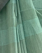 Green Bhagalpuri handloom saree named Cyan