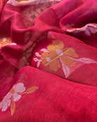 Red Golden Tissue festive wedding saree