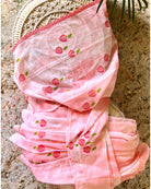 Pink Berry Blossom Mulmul cotton Summer Saree - New Collection