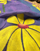 Soft and comfortable light weight blue violet mulmul cotton saree with floral hand painting good for day time wear