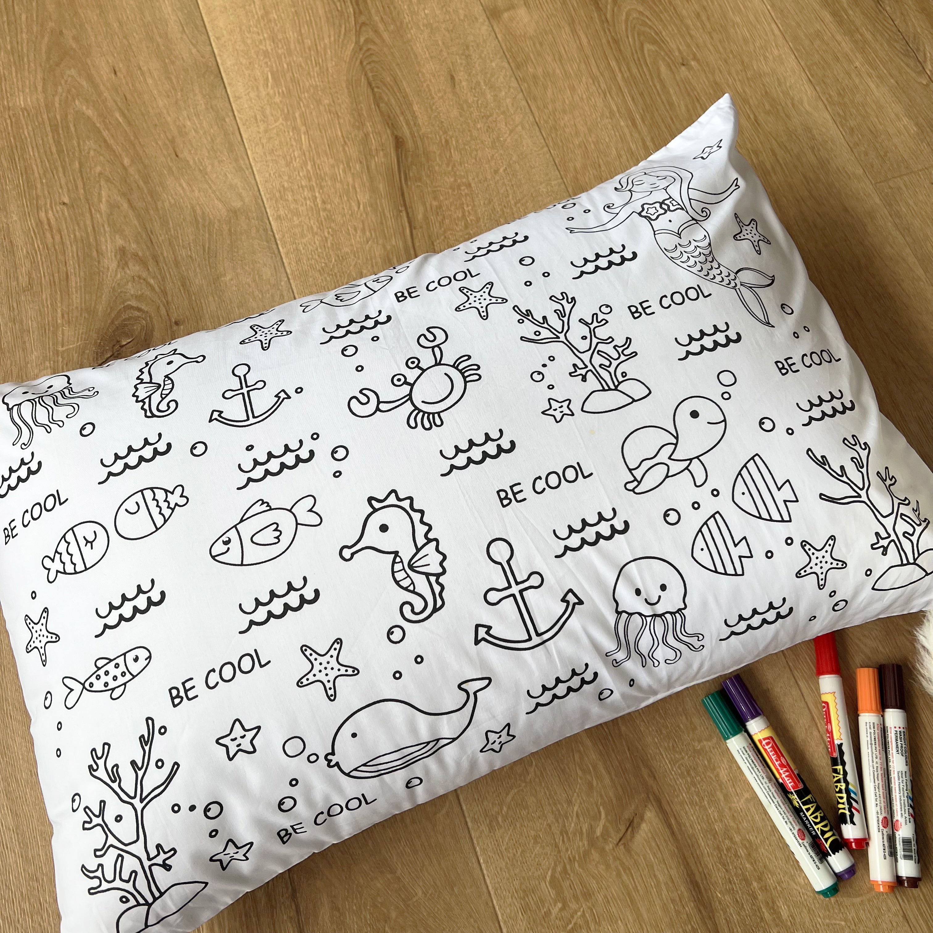 DIY Doodle Art Pillow Covers - Be Cool - Oranges and Lemons