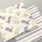 Dancing Dinasaurs - Organic Muslin Swaddles  (Set of 2) - Oranges and Lemons