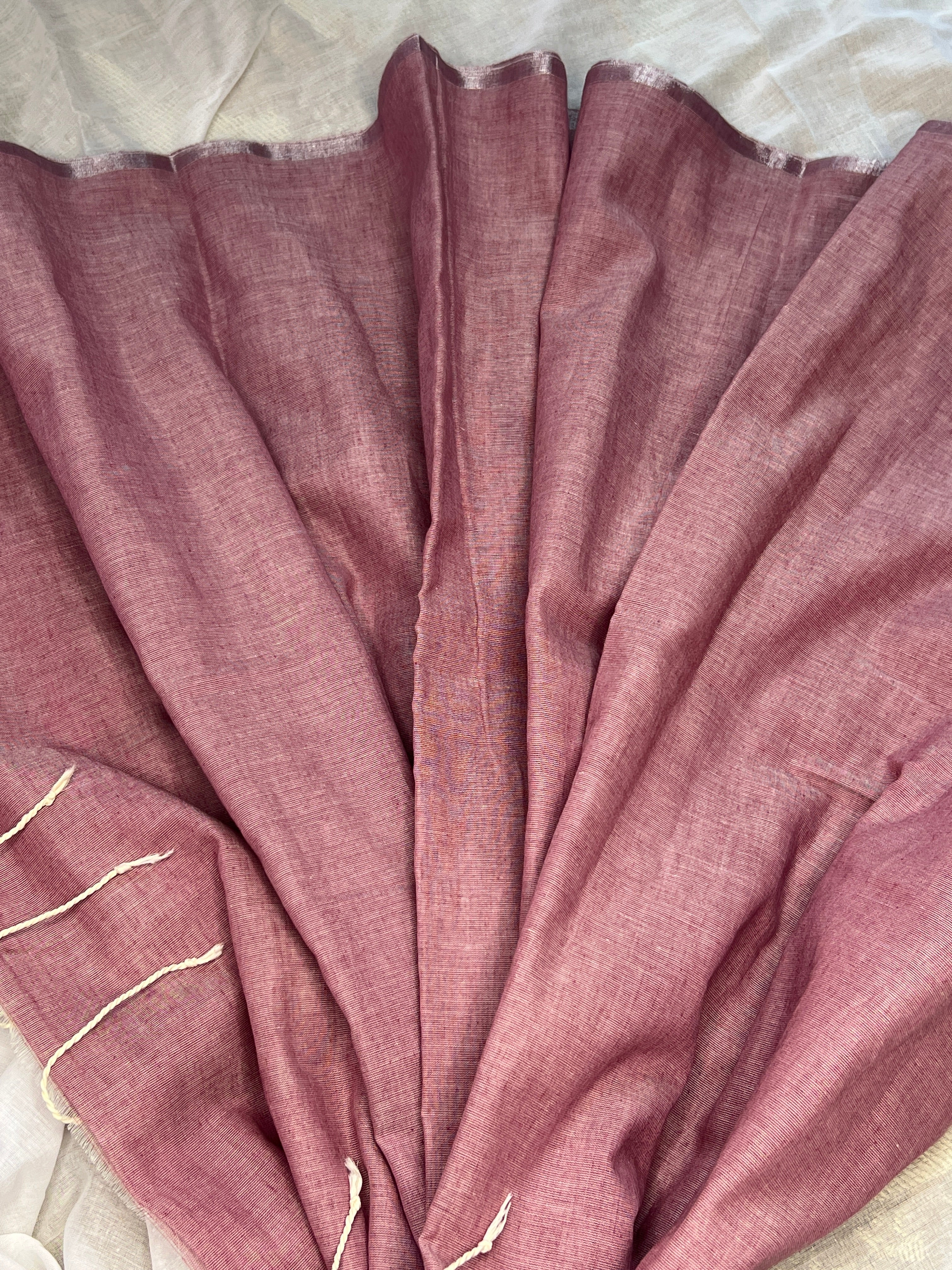 Soft and Comfortable dusty pink khadi cotton saree 