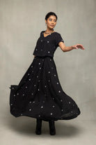 Handwoven Black Polka Dot Jamdani Skord for Casual Everyday Wear