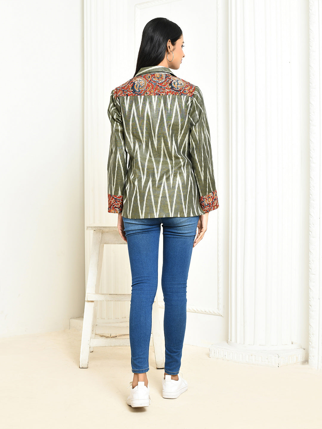 Ira Ikkat Cotton Blazer for Women-1