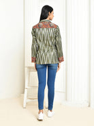 Ira Ikkat Cotton Blazer for Women-1
