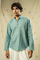 Handwoven heritage- luxuriant men’s kurta with mandarin collar - organic men