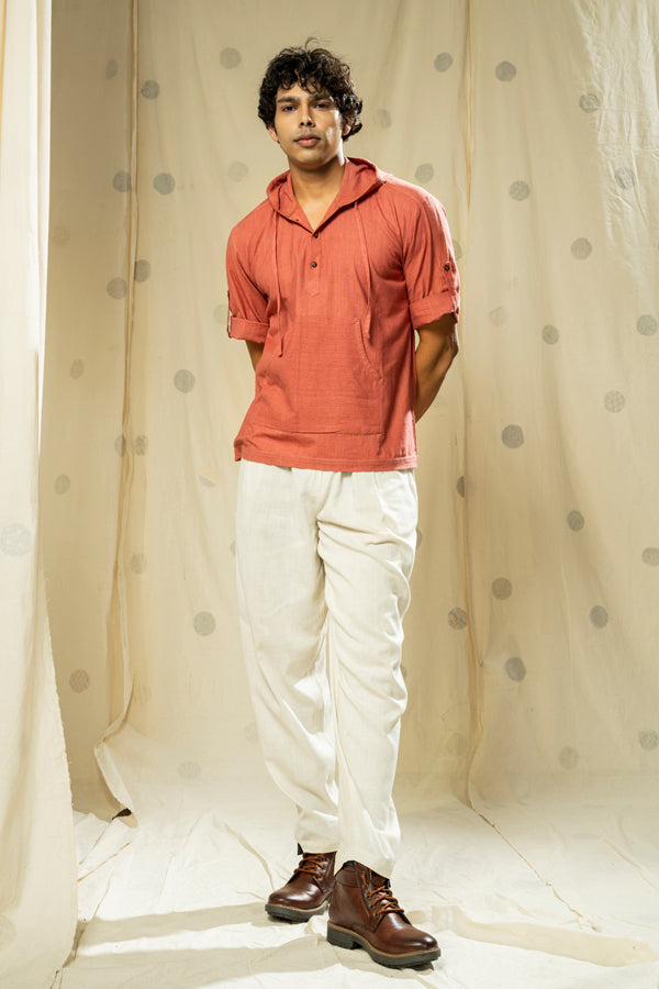 Urban looms- thoughtfully-crafted men’s hooded kurta - men hoodie