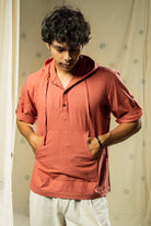 Urban looms- thoughtfully-crafted men’s hooded kurta - men hoodie