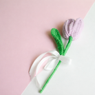 handcrafted light purple tulip crochet flower decor by artecasa