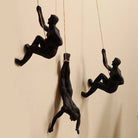 The Climbing crew Wall Hanging (Set of 3)-Black - https://artecasa.in/