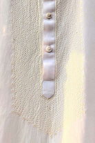Men's-Chanderi Off White Aari Work straight Kurta - (Mandarin Collar)-bihart