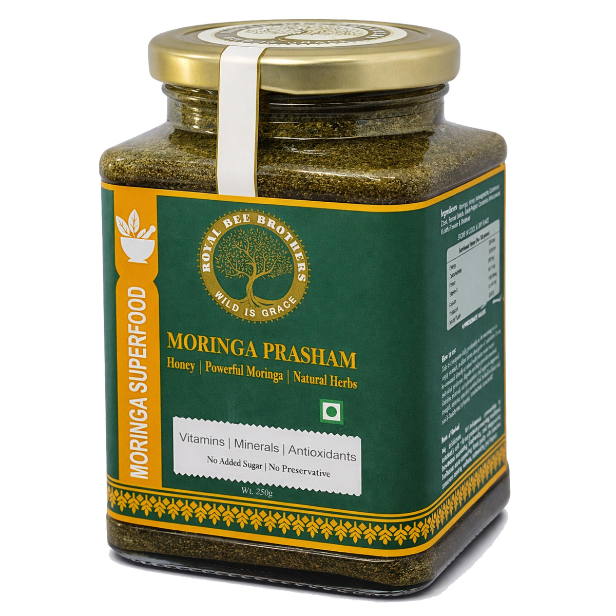 Natural Moringaprash prepared with moringa and traditional Ayurvedic herbs.
Rich in vitamins, minerals and antioxidants for daily immunity and vitality.