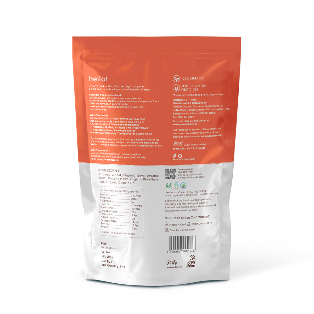 Organic Multigrain Flour 1kg Back
