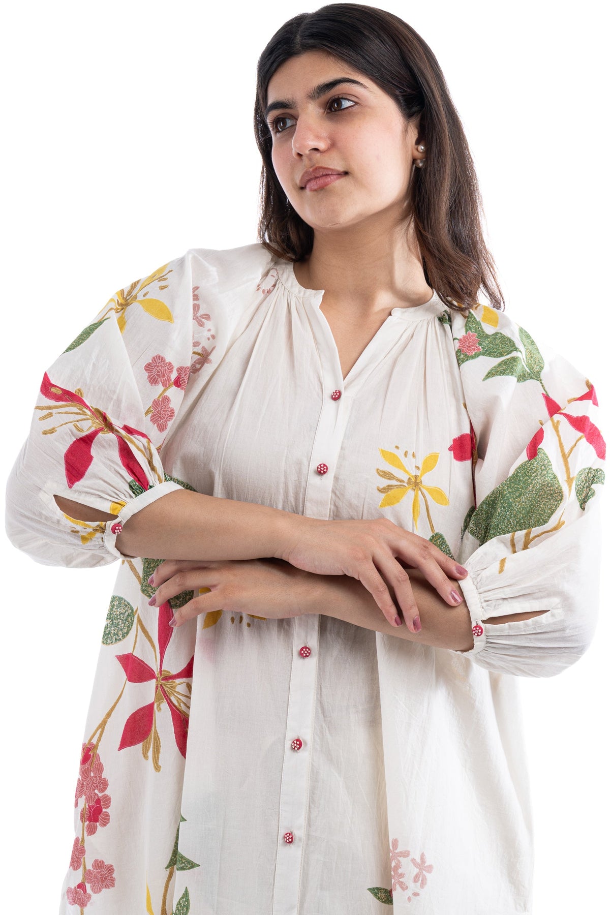 Nico Kurta Botanical Print Dharan Bouquet of Love