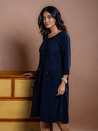 Handwoven in organic cotton, this black Noir fern summer cotton dress adorn with hand-embroiderd motifs is a must have dress in every wardrobe. Sustainably made in India, this dress comes in all small and plus sizes. 4xl and 5xl can be made on customization request.