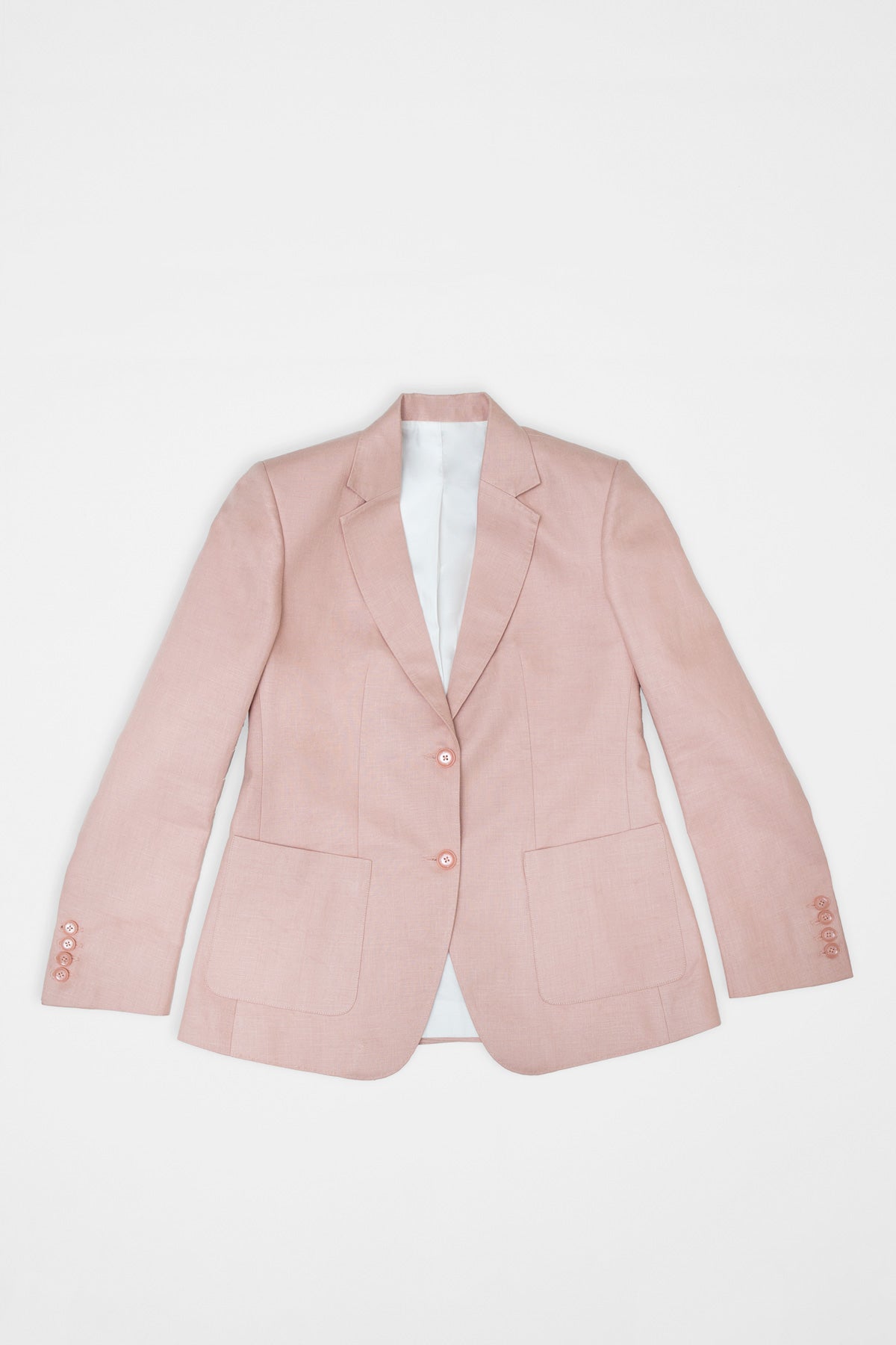Pink hemp blazer on a white background