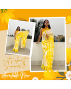 Lemon Yellow Peel Kaliyan  Mulmul cotton Summer Saree - New Collection
