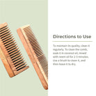 Neem Wood Comb Combo (Detangling & Shampoo) - Set of 2 - Ecotyl - 100% Organic I Sustainable
