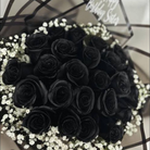 Premium preserved black rose bouquet stem