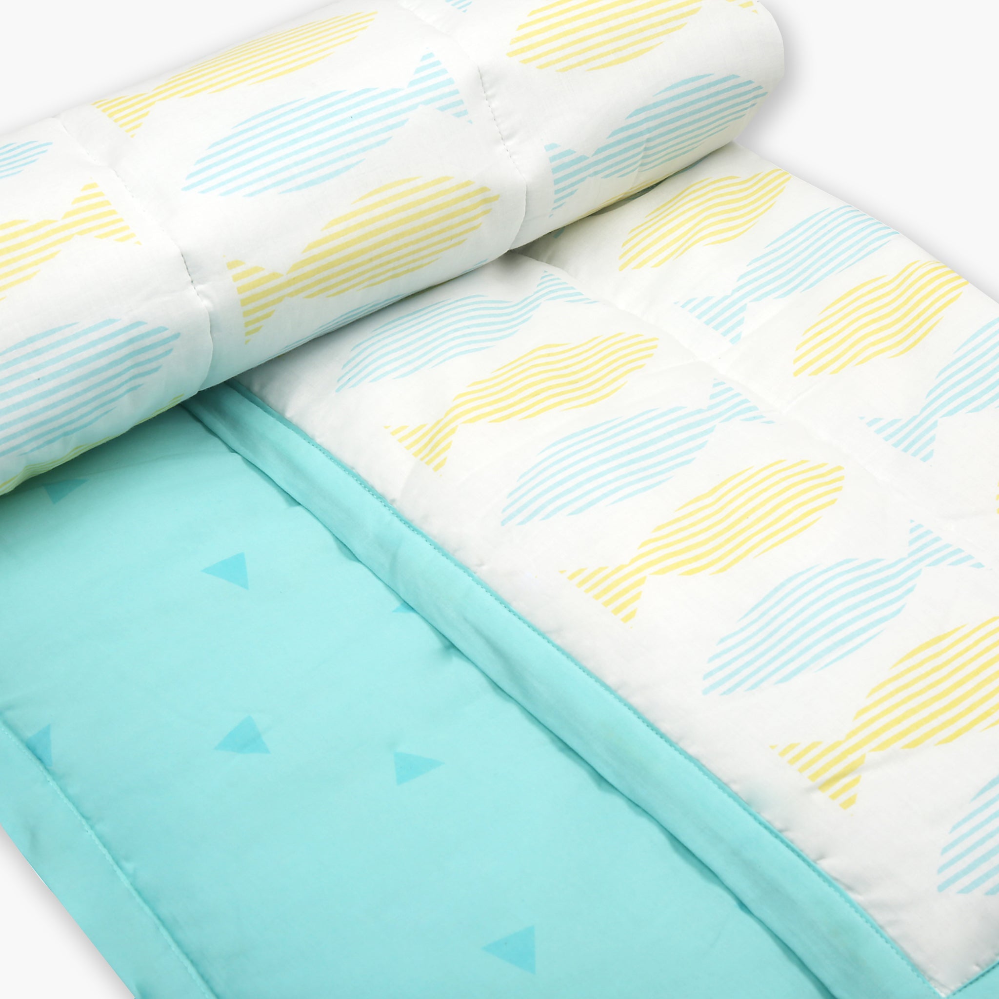 Counting Fish - Organic Quilt (Night Blanket) - Oranges and Lemons