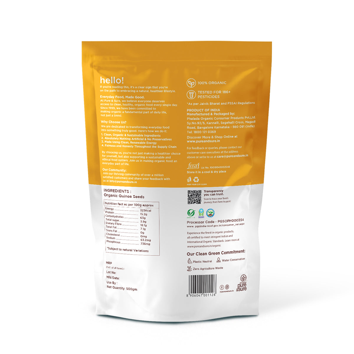 Organic Quinoa Seeds Back
