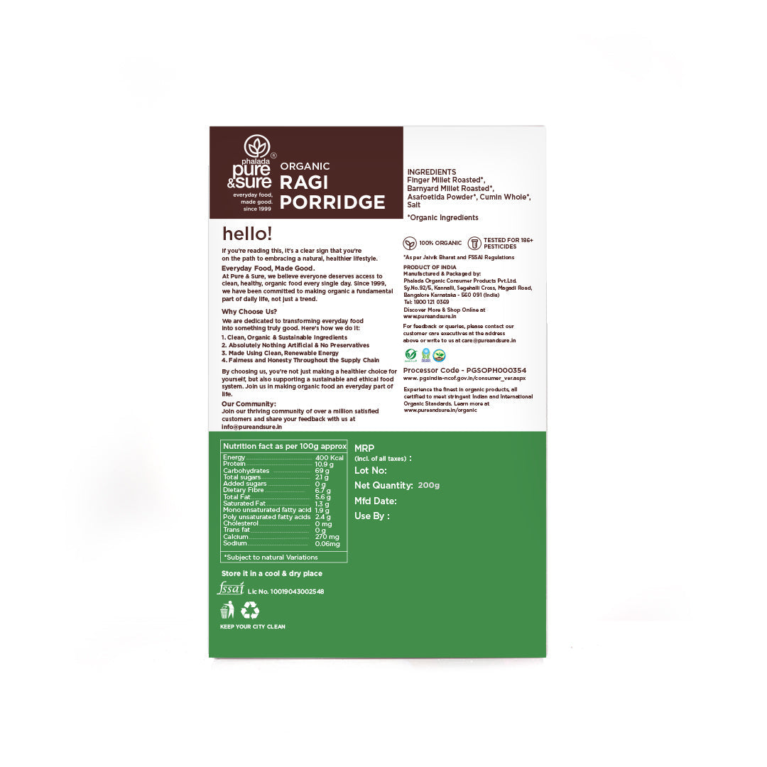 Organic Ragi Porrigde Back