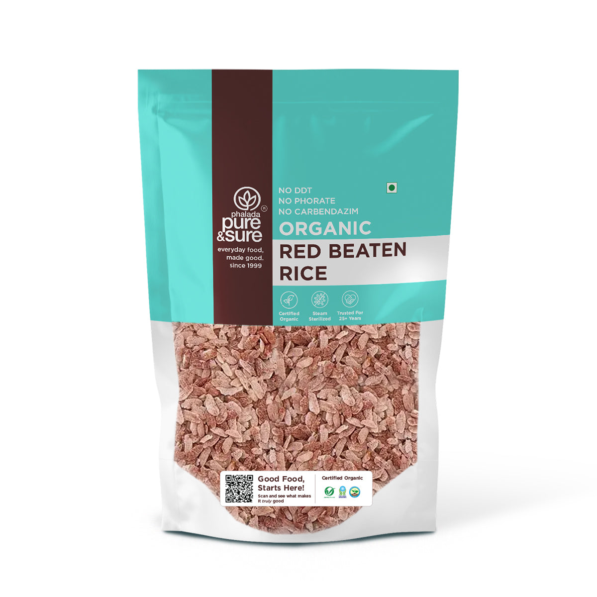 Phalada Pure and Sure Organic red Beaten Rice Front