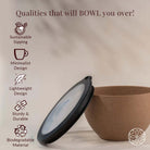 Rice Husk And Bamboo Fiber Serving Bowl With Lid- 1.6L