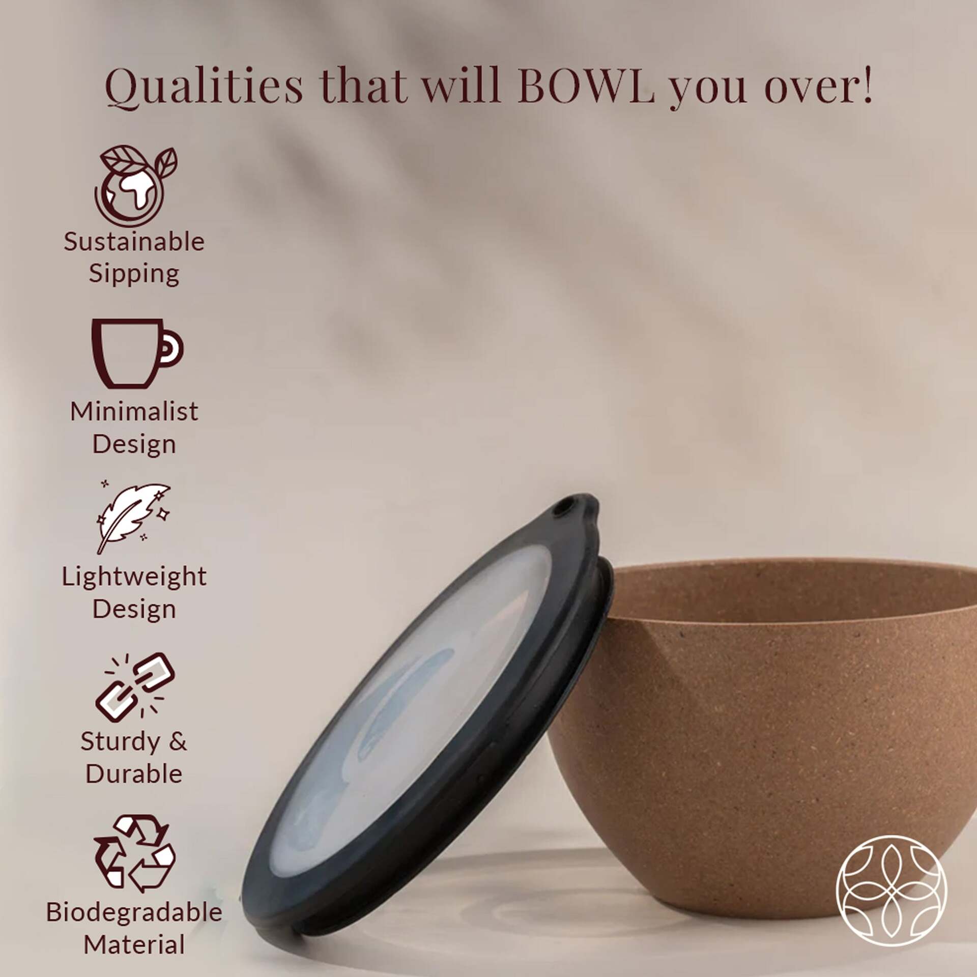 Rice Husk And Bamboo Fiber Serving Bowl With Lid   - 2.9L
