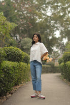 Handloom Red Heart Woven White Jamdani Shirt-Sutra Art of Clothing