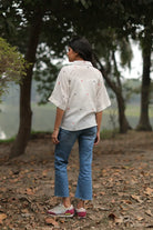 Handloom Red Heart Woven White Jamdani Shirt-Sutra Art of Clothing