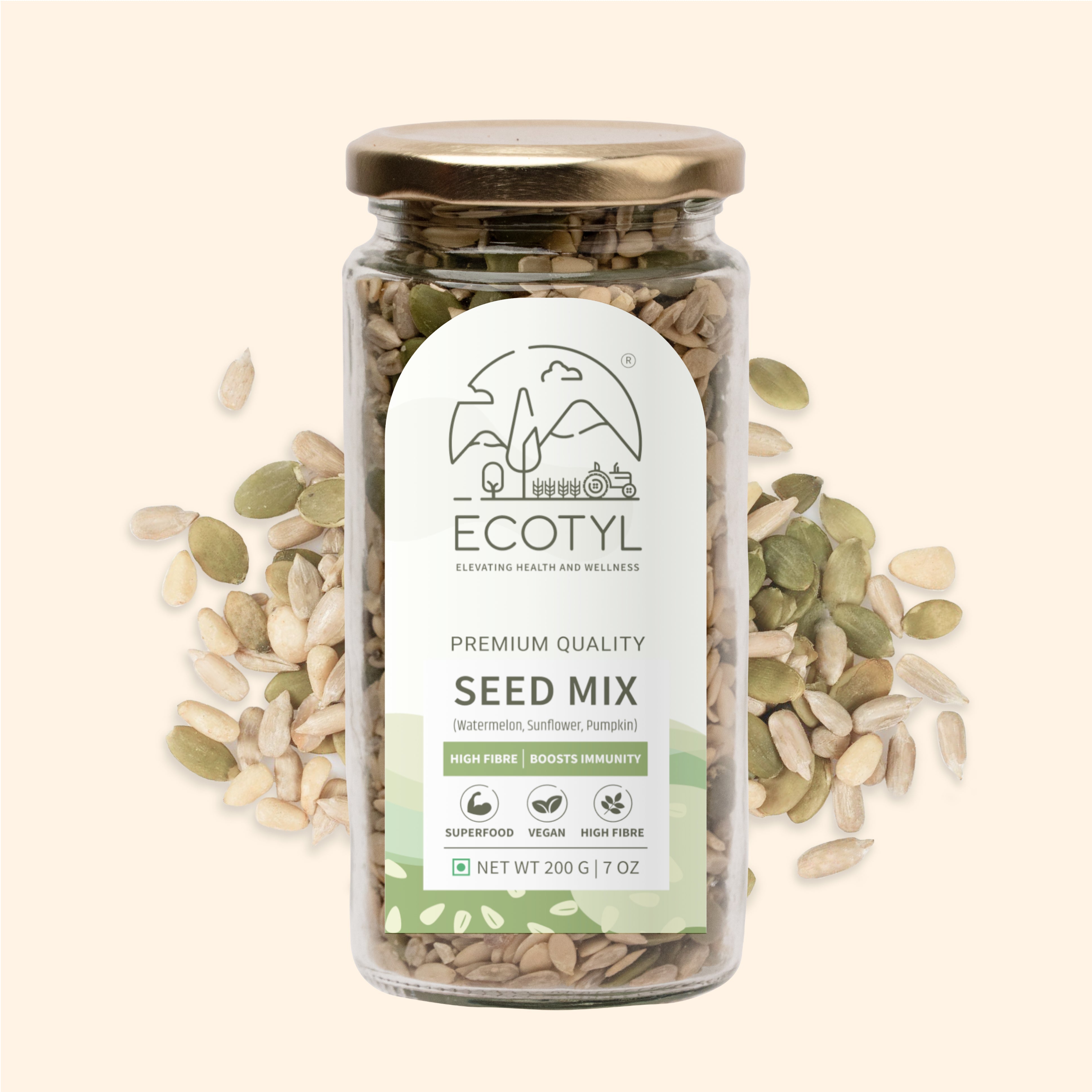 Seed Mix (3 in 1) - Unroasted - Ecotyl - 100% Organic I Sustainable