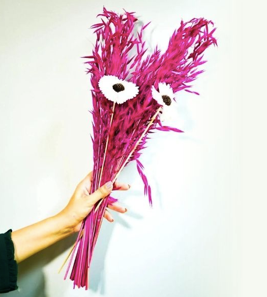 Pink Oats Sunflower Bunch – Premium Dried Flower Arrangement - https://artecasa.in/
