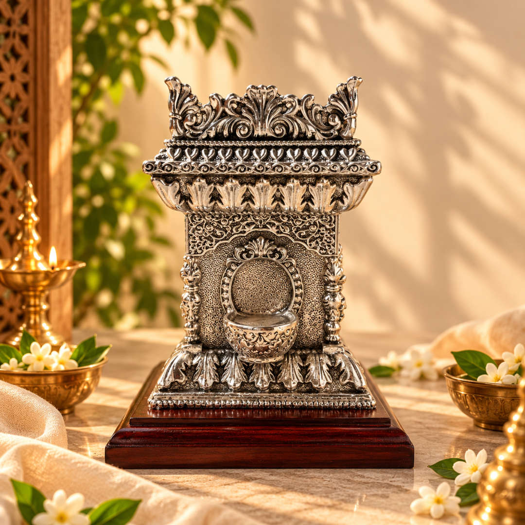 Silver Plated Tulsi Pot for Pooja & Home Décor | Artecasa - https://artecasa.in/