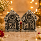 Silver Plated Shubh Labh with Red Velvet Box | Diwali & Pooja Décor | Artecasa - https://artecasa.in/