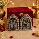 Silver Plated Shubh Labh with Red Velvet Box | Diwali & Pooja Décor | Artecasa - https://artecasa.in/