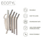 Stainless Steel Straw (Set of 4) + Cleaning Brush - Ecotyl - 100% Organic I Sustainable