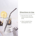 Stainless Steel Straw (Set of 4) + Cleaning Brush - Ecotyl - 100% Organic I Sustainable